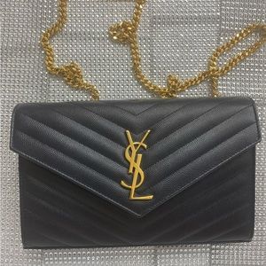 Navy Blue YSL envelope bag